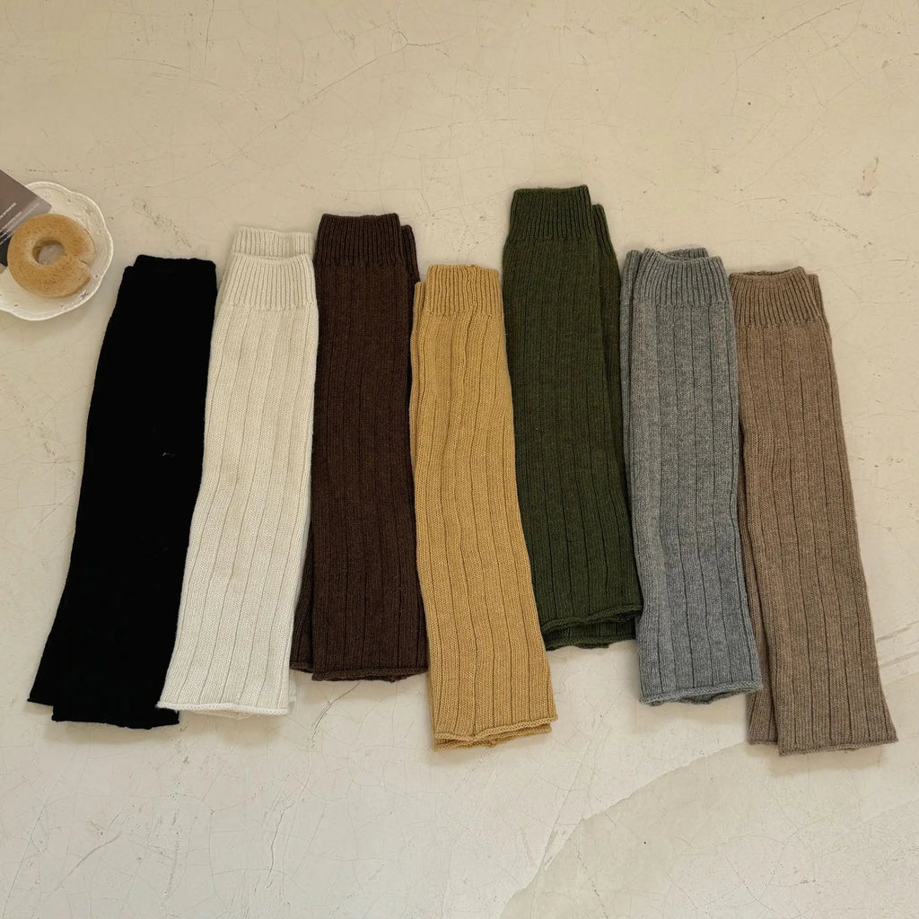 30% Wool Leg Warmers Women Autumn and Winter Knitted Warm Foot Cover Long Socks JK Girls Lolita Leg Warmers Knee Socks Stockings