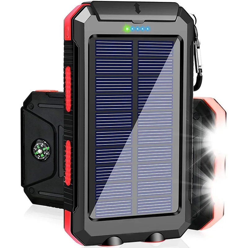 200000Mah Solar Power Bank Waterproof Large Capacity Powerbank Fast Charging External Battery with SOS for Iphone Samsung Xiaomi