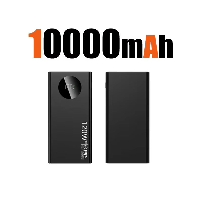 120W 50000Mah High Capacity Power Bank Fast Charging Powerbank Portable Battery Charger for Iphone Samsung Huawei 2024
