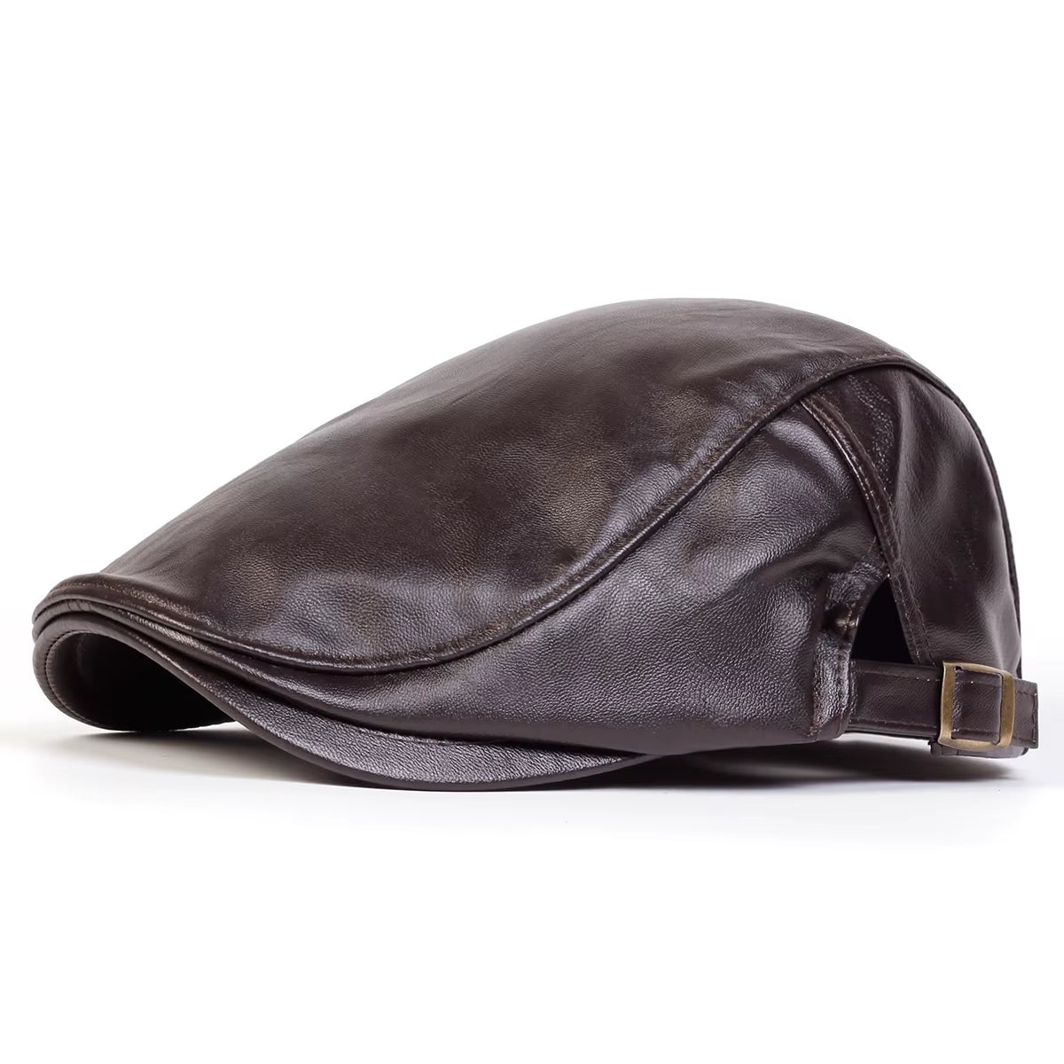 Men Retro Pu Leather Newsboy Caps JAMONT Labeling British Painters Hats Spring Autumn Side Adjustable Flat Cap Hip Hop Berets