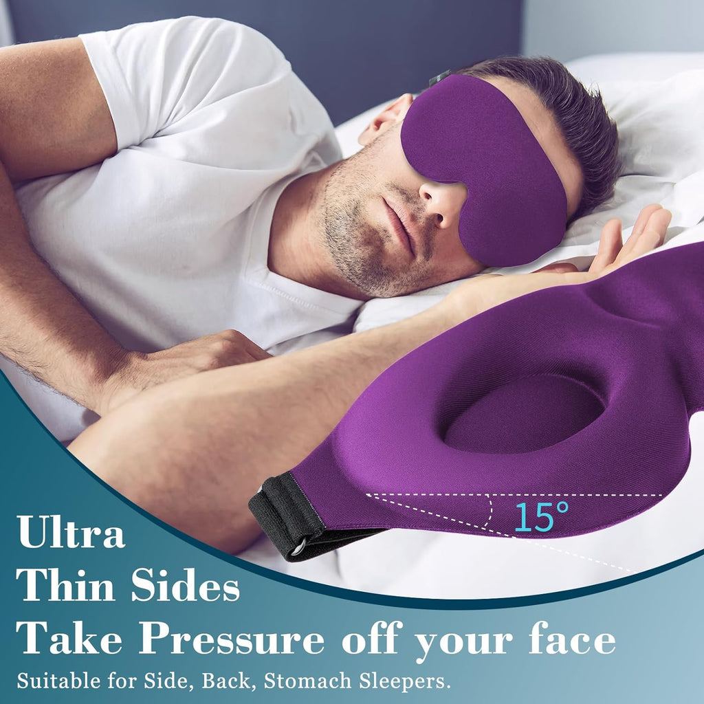 Sleep Mask for Side Sleeper, Light Blocking Eye Mask for Women Men