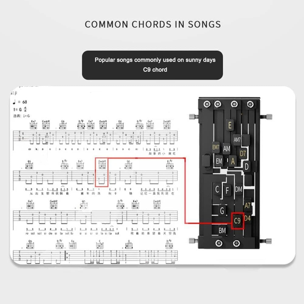Guitar Chord Presser, Guitar Chord Trainer, Guitar Chord Helper, Guitar Aid Chords Learning Tools for Beginners