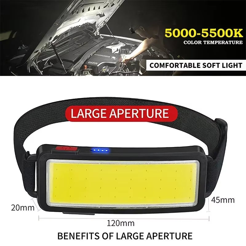 Rechargeable COB headlamp – view 3