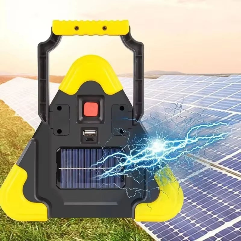 2-IN-1 Solar Emergency Triangular Roadside Warning Light Safety Emergency Breakdown Alarm Lamp Portable Flashing Light on Hand