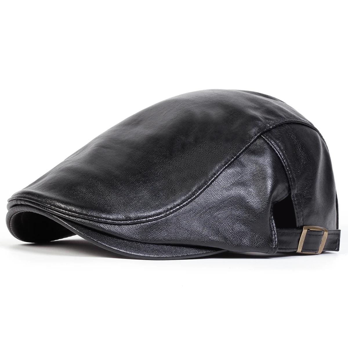 Men Retro Pu Leather Newsboy Caps JAMONT Labeling British Painters Hats Spring Autumn Side Adjustable Flat Cap Hip Hop Berets