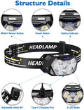 9 LED rechargeable headlamp with motion sensor
