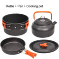 Camping Cooking Set Camping Cookware Travel Tableware Outdoor Picnic Set Teapot for 2-3 People Non-Stick Pots Assorted Sets