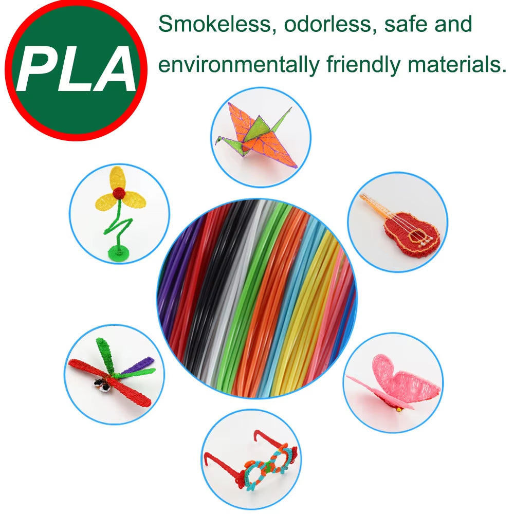 3D Pen 3D Printing Pen DIY Drawing Pen 200M PLA Filament Kids Birthday Kids Christmas Gift with Power Adapter Travel Storage Box