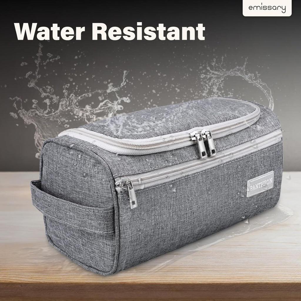 Hanging Travel Toiletry Bag for Men, Dopp Kit - Gray