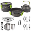 Camping Cooking Set Camping Cookware Travel Tableware Outdoor Picnic Set Teapot for 2-3 People Non-Stick Pots Assorted Sets