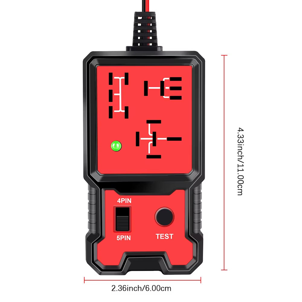 2025 Latest Red Relay Tester 12V General Electronic Automotive Circuit Tester Automotive Maintenance Tool