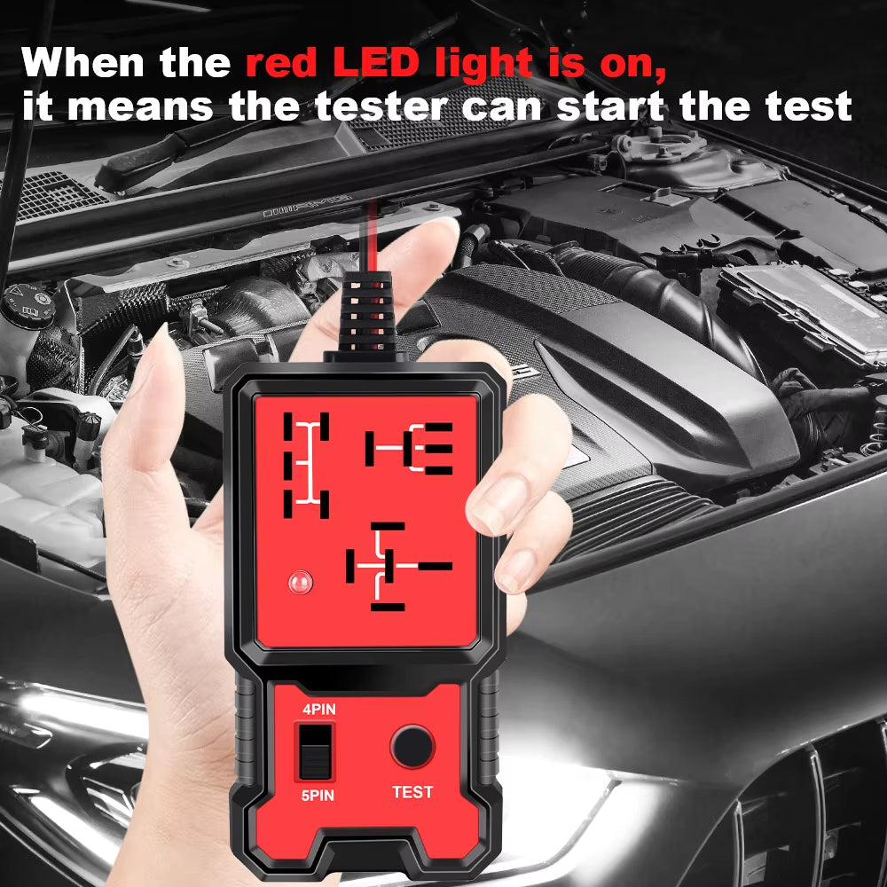 2025 Latest Red Relay Tester 12V General Electronic Automotive Circuit Tester Automotive Maintenance Tool