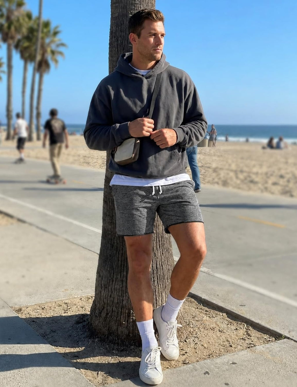 Mens Sweat Shorts, 6 Inch Inseam Lounge Shorts with Pockets