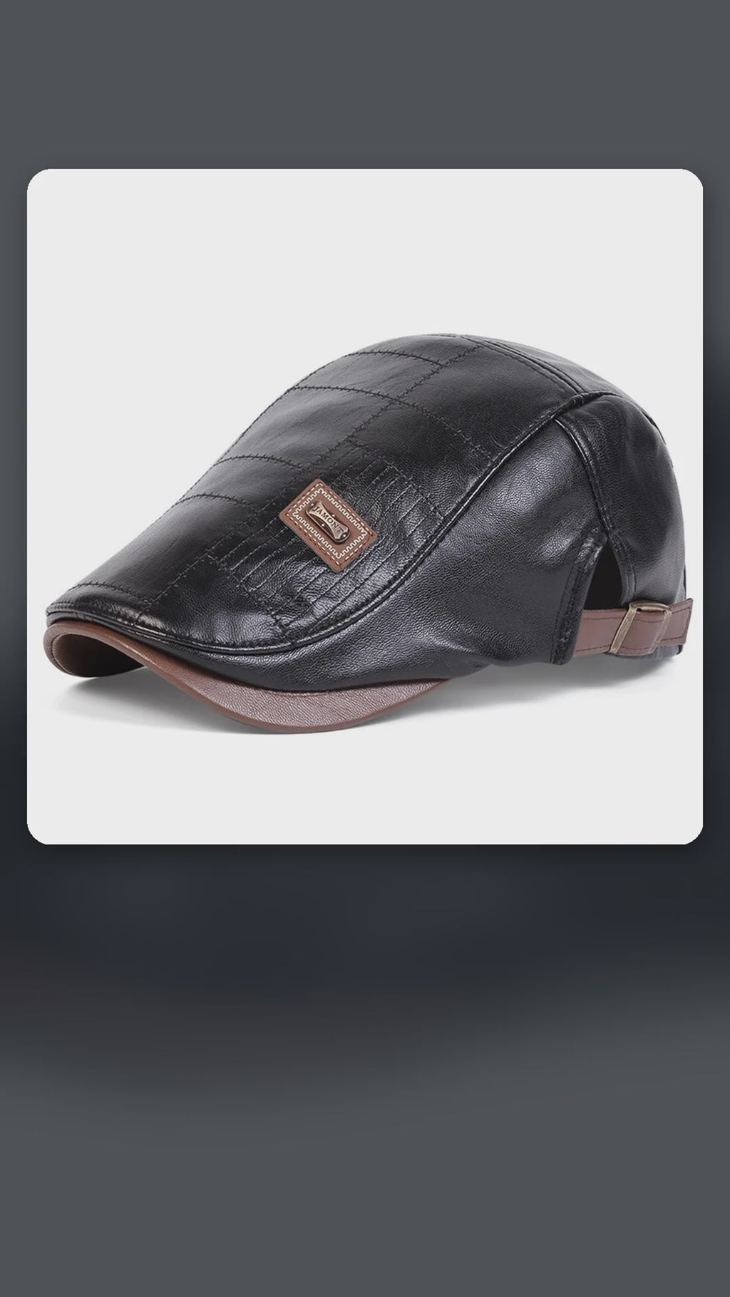 Men's Retro PU Leather Newsboy Cap – product video