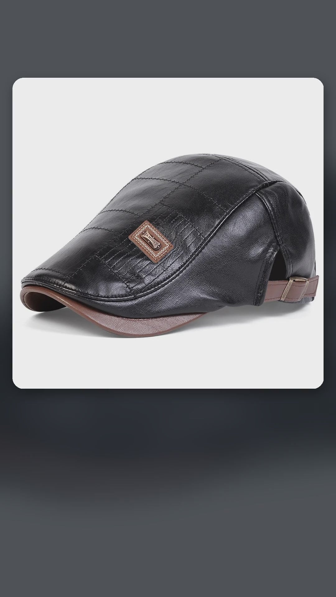 Men's Retro PU Leather Newsboy Cap – product video