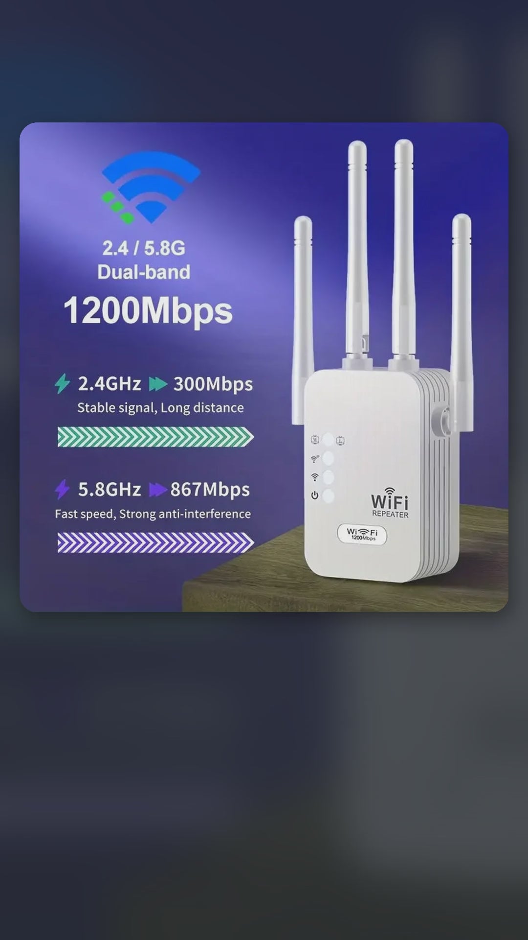 Dual Band WiFi Extender 1200Mbps – product video