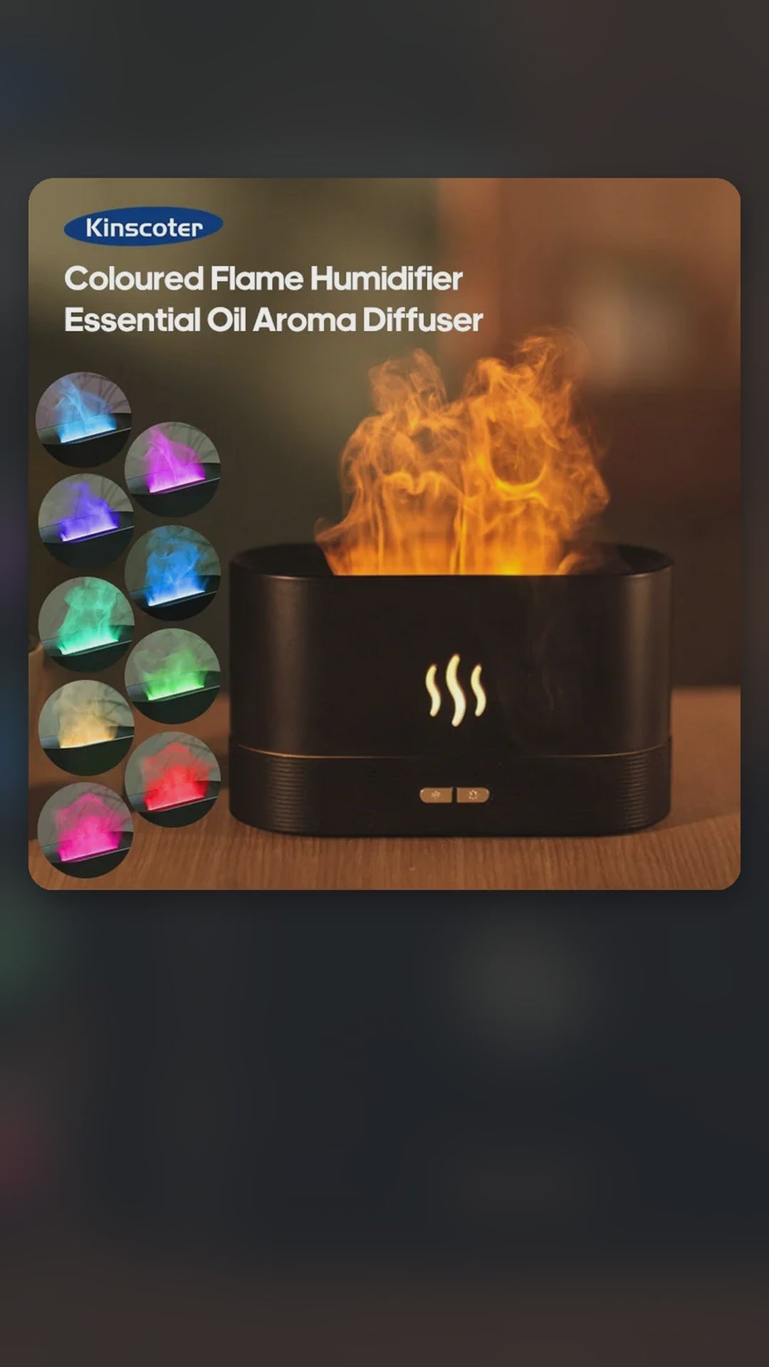 Flame Effect Aroma Diffuser & Cool Mist Humidifier – product video