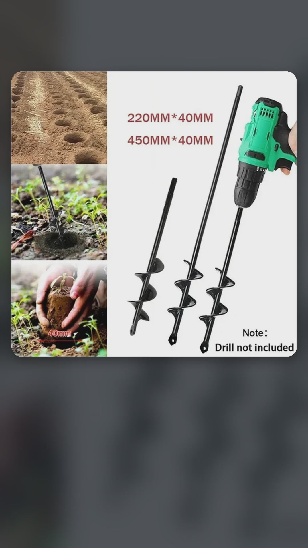 Garden Auger Spiral Drill Bit – product video