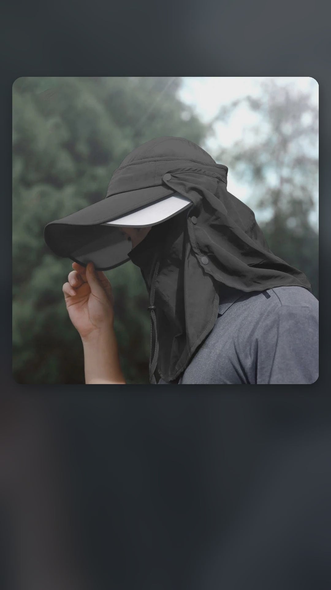 Anti-UV Bucket Hat with Shawl and Removable Face & Neck Cover – product video